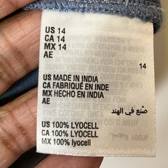 NWT Charter Club Tie Hem Sleeveless Blue Top SIZE 14 PLUS SIZE NEW WITH TAGS - Picture 3 of 8